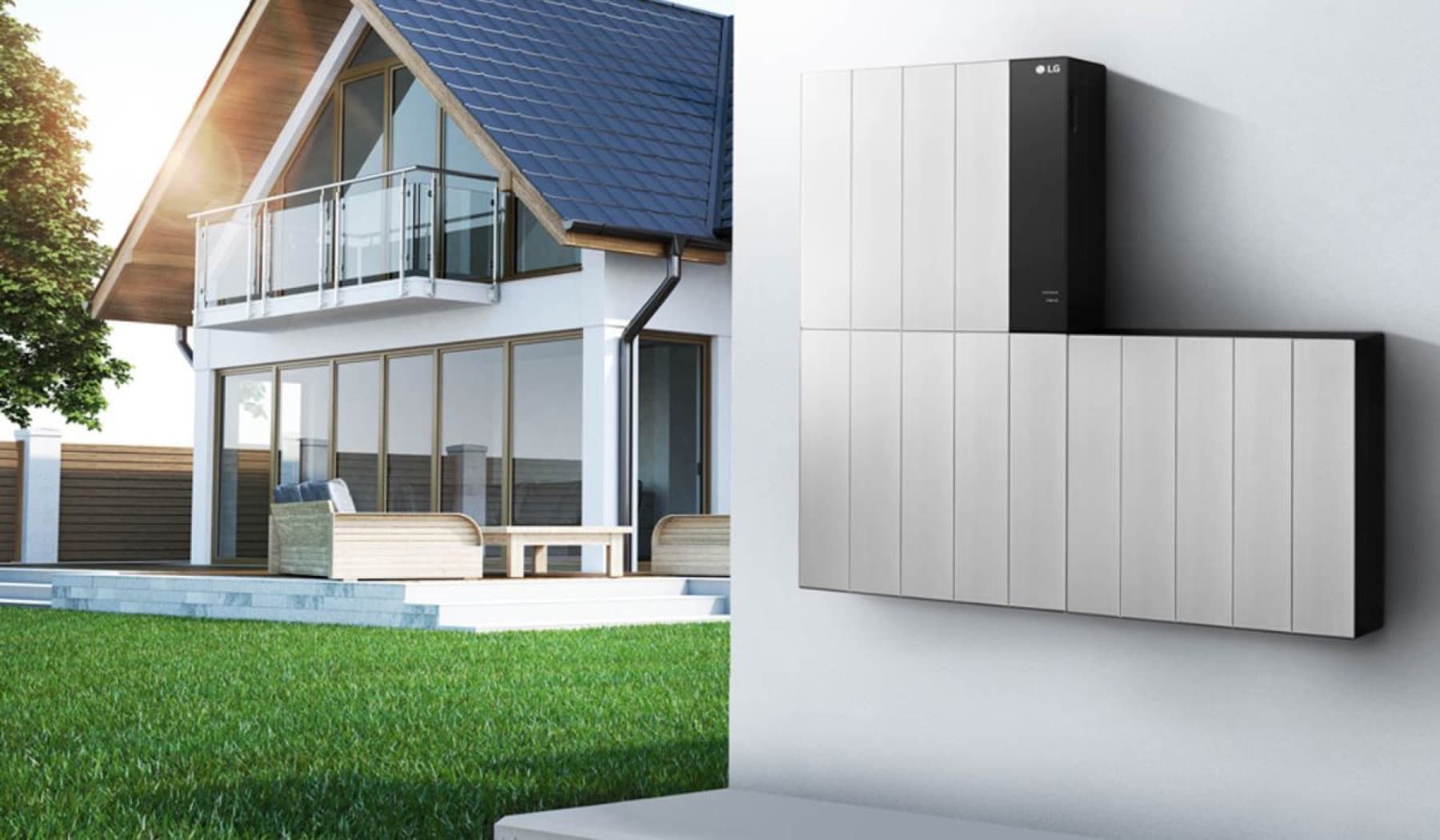 Batterie de stockage murale installée dans local technique